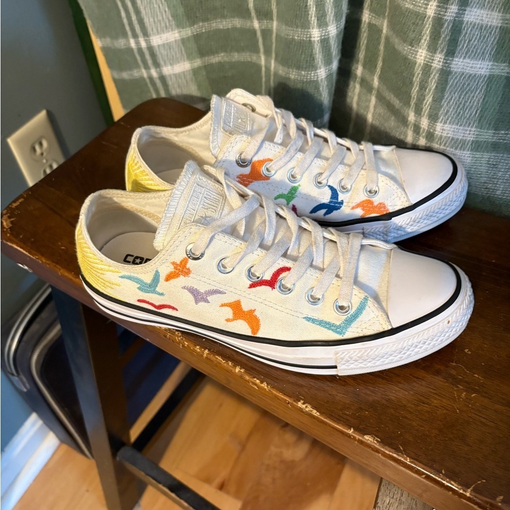 Converse x Mara Hoffman embroidered bird and sun all star lows 8